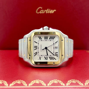 Cartier Santos two tone gold large model ref: W2SA0009