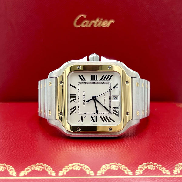 Cartier Santos two tone gold large model ref: W2SA0009