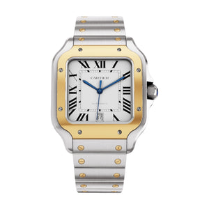 Cartier Santos two tone gold large model ref: W2SA0009