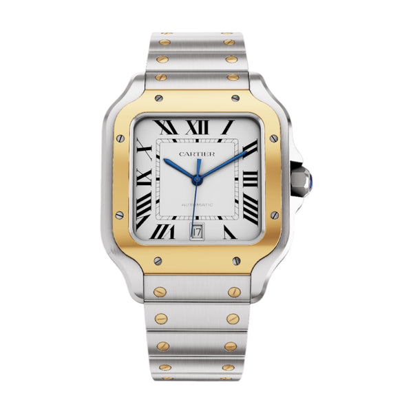 Cartier Santos two tone gold large model ref: W2SA0009