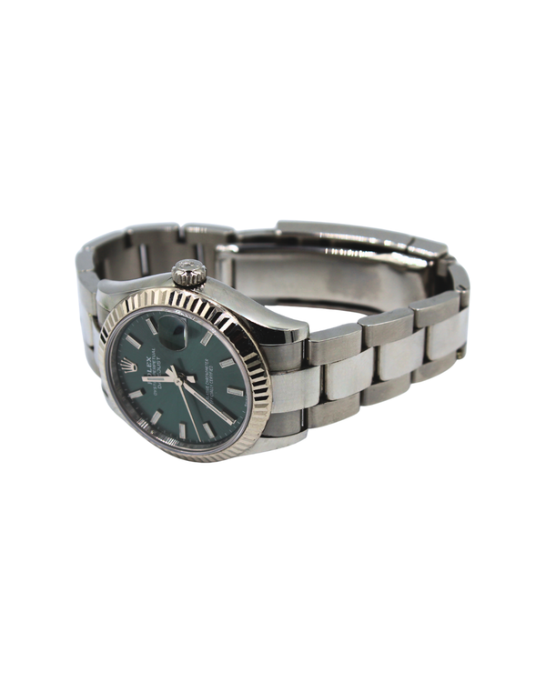 Rolex Datejust 31 White Gold/Steel Mint Green Index Dial & Fluted Bezel Oyster Bracelet 278274 - 31mm